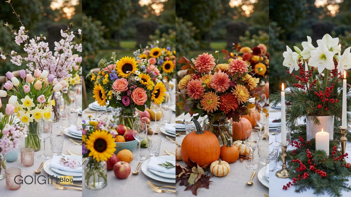 گل گیفت | ایده های رویایی برای تزیین میز شام با گل های فصلی: راهنمای کامل