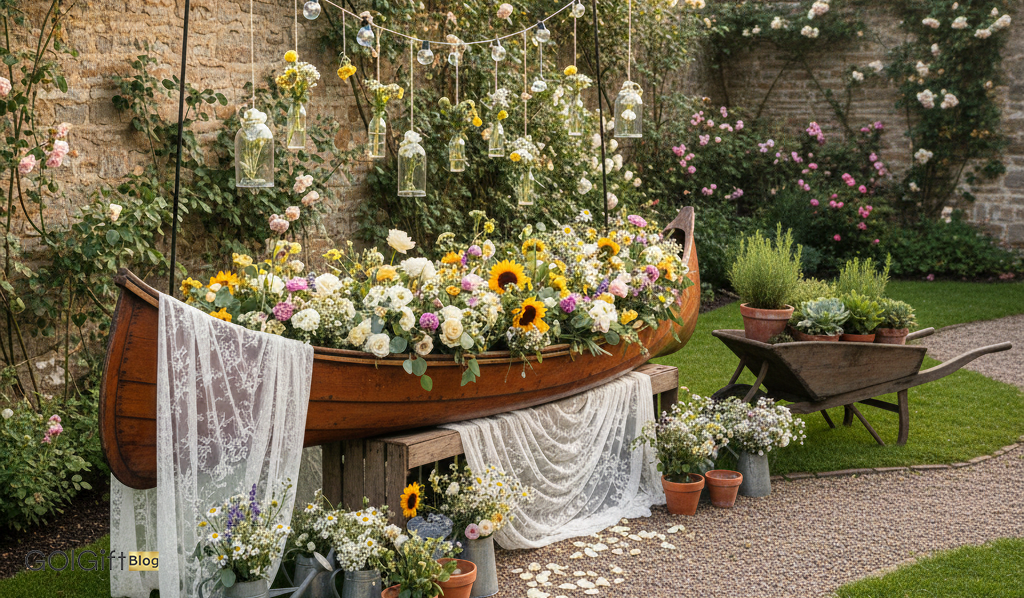 گل گیفت | ایده های سریع و کاربردی برای جایگاه گل عروسی در باغ