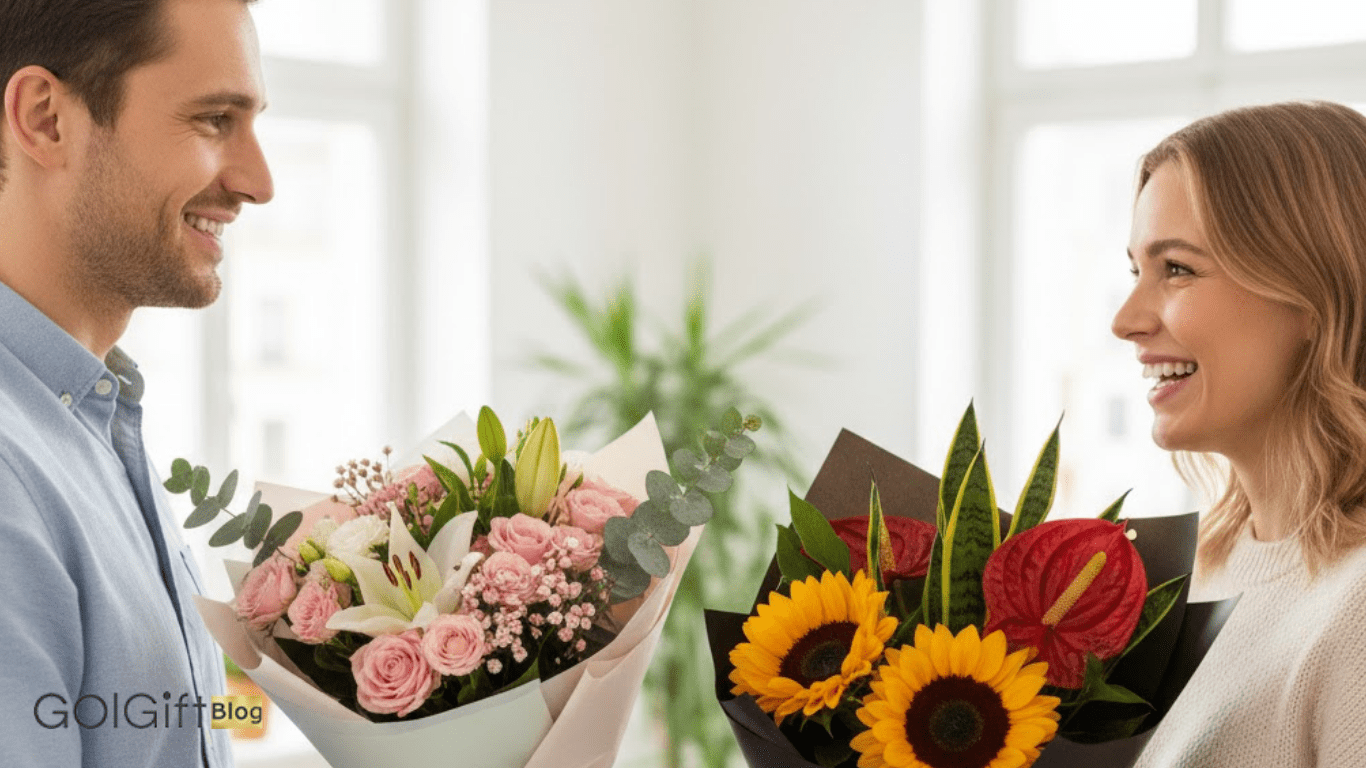 تفاوت سلیقه زنان و مردان در دریافت گل width=512 height=512 border=0