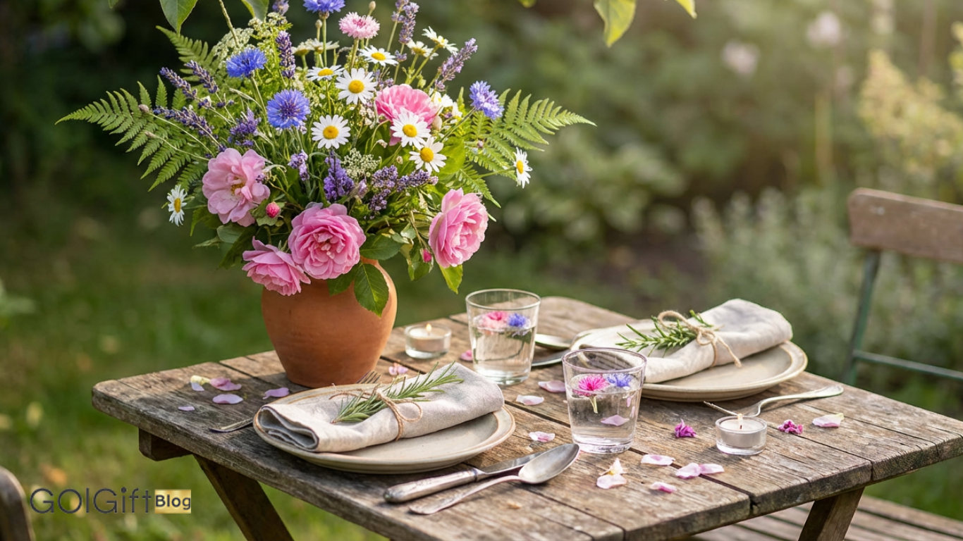 چطور با گل های ساده، یک میز شیک برای جشن خانوادگی طراحی کنیم؟ width=512 height=512 border=0